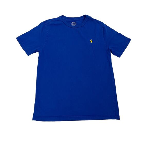 Polo Ralph Lauren Blue Short Sleeve Shirt Yellow Logo Size Youth Large (14/16) - Picture 1 of 2